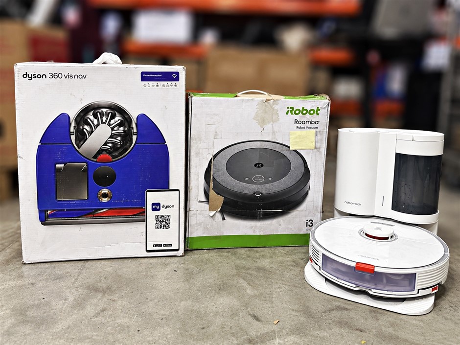 3x Robot Vacuum Cleaners – Dyson 360 Vis Nav, iRobot Roomba i3 & Roborock V