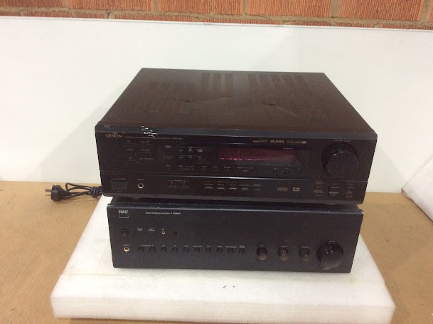 DENON AVR-1601 SURROUND&NAD C 375BEE Stereo Integrated Amplifier (Lot of 2)