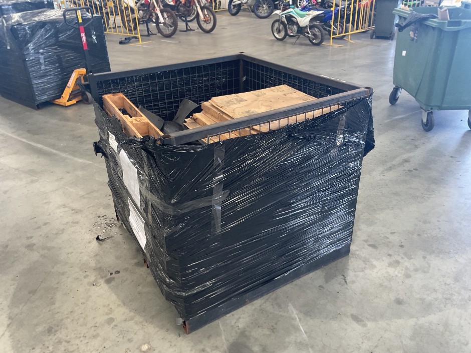 Mixed Industrial Job Lot in Wire Cage on Pallet