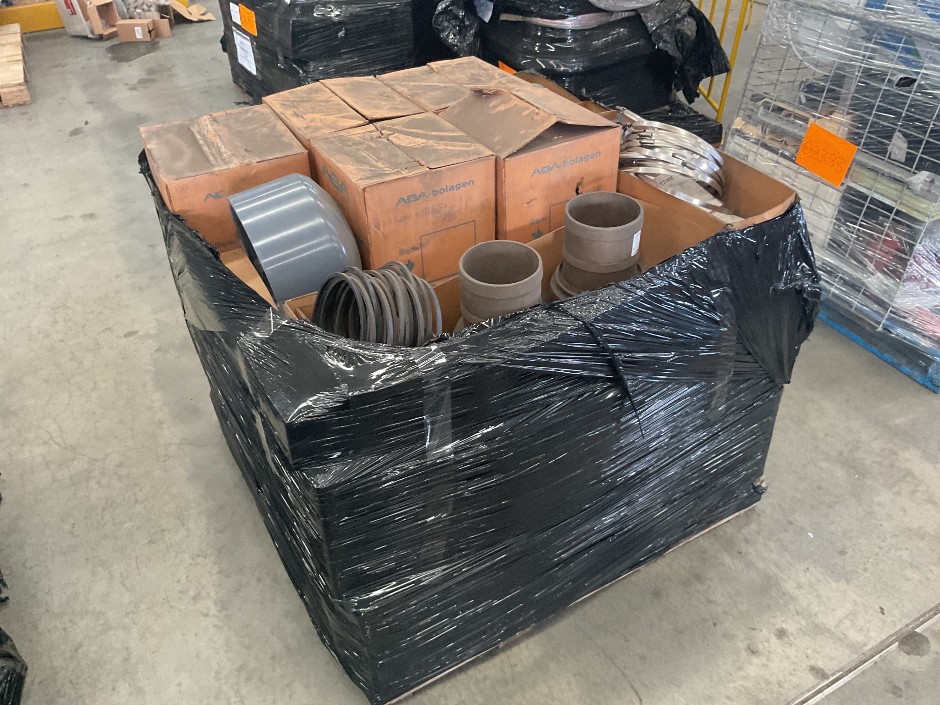 Pallet of ABA Hose Clamps and Pipe Flanges