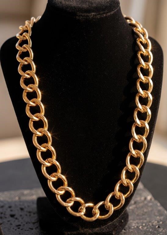 18k Italy Stamped Yellow Gold BondedCuban Chain-Quality Guarantee-60cm