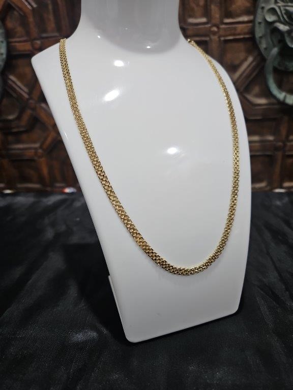 18k Italy Stamped  Yellow Gold BondedChain-Quality Guarantee-60cm-Bonus