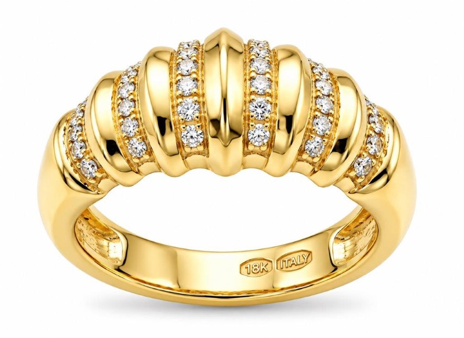 18K/ITALY Yellow Gold BondedRing -Quality Guarantee-8 US-Bonus Gift