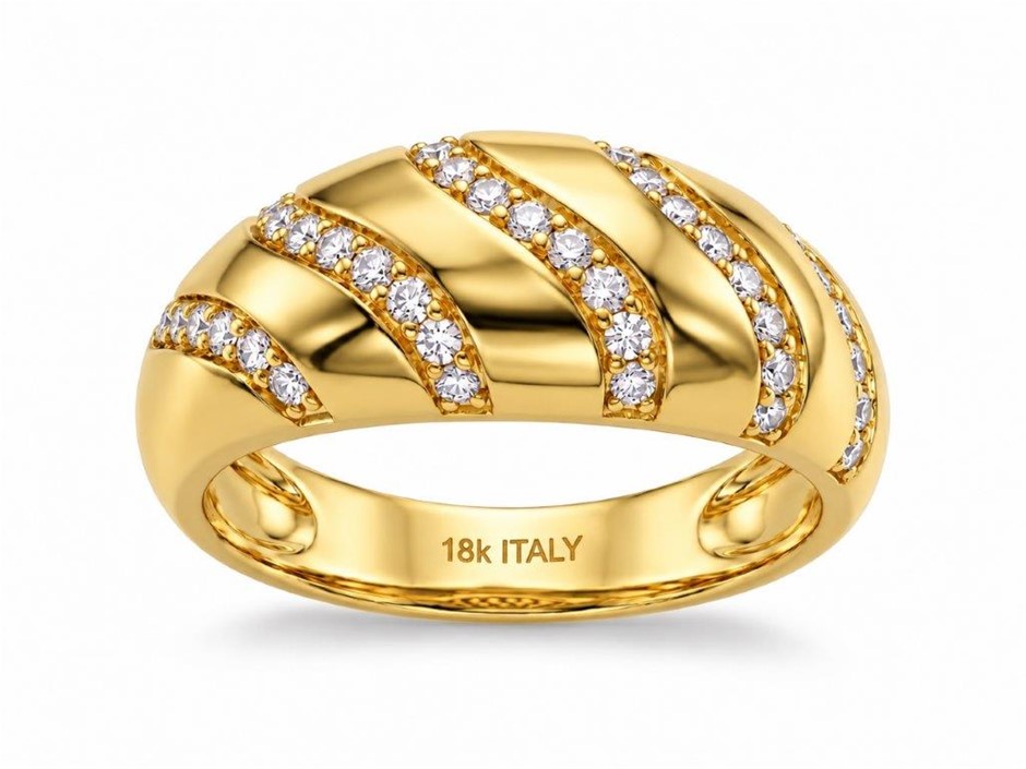 18K/Italy Gold Filled Ring -(stamped 18K/Italy)-Warranty Quality-Bonus