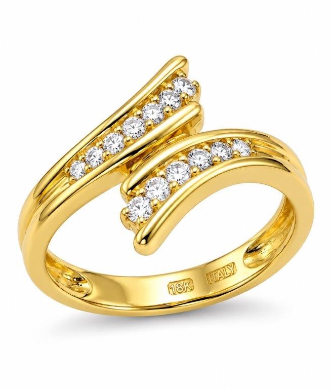 18K/ITALY  Yellow Gold BondedRing -Quality Guarantee-6 US-Bonus Gift