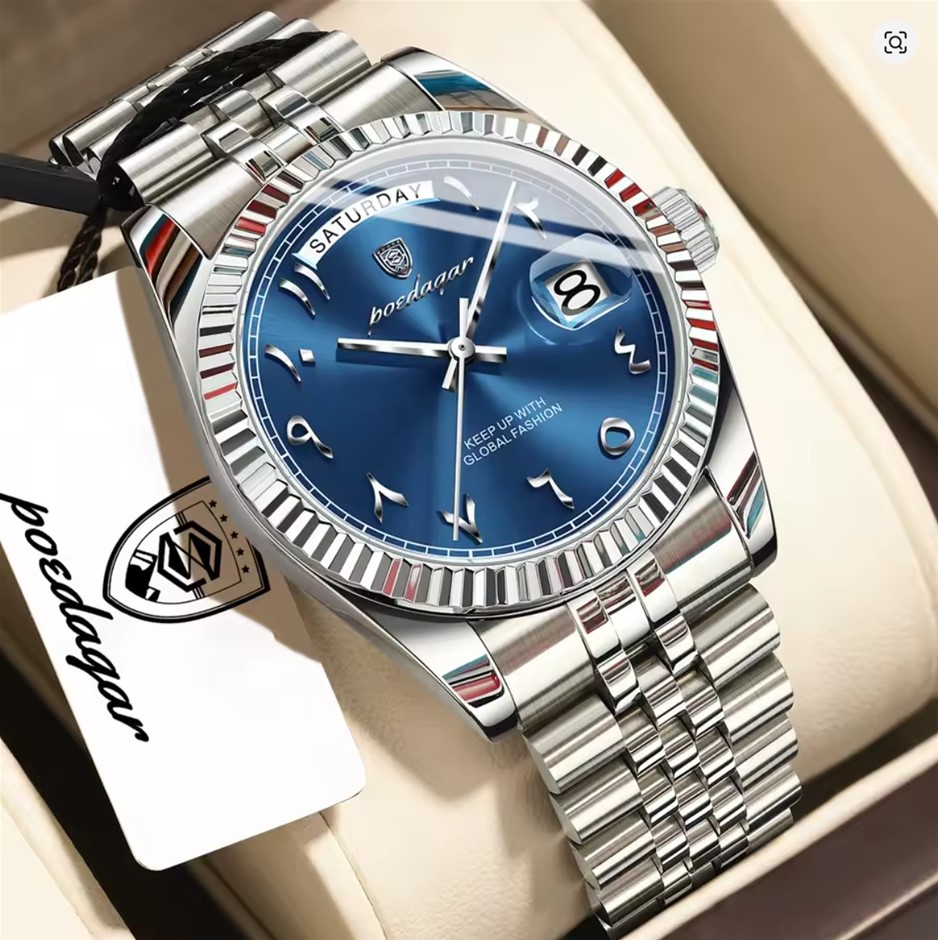 NEW POEDAGAR Luxury SS Sporty Men's Quartz Watch