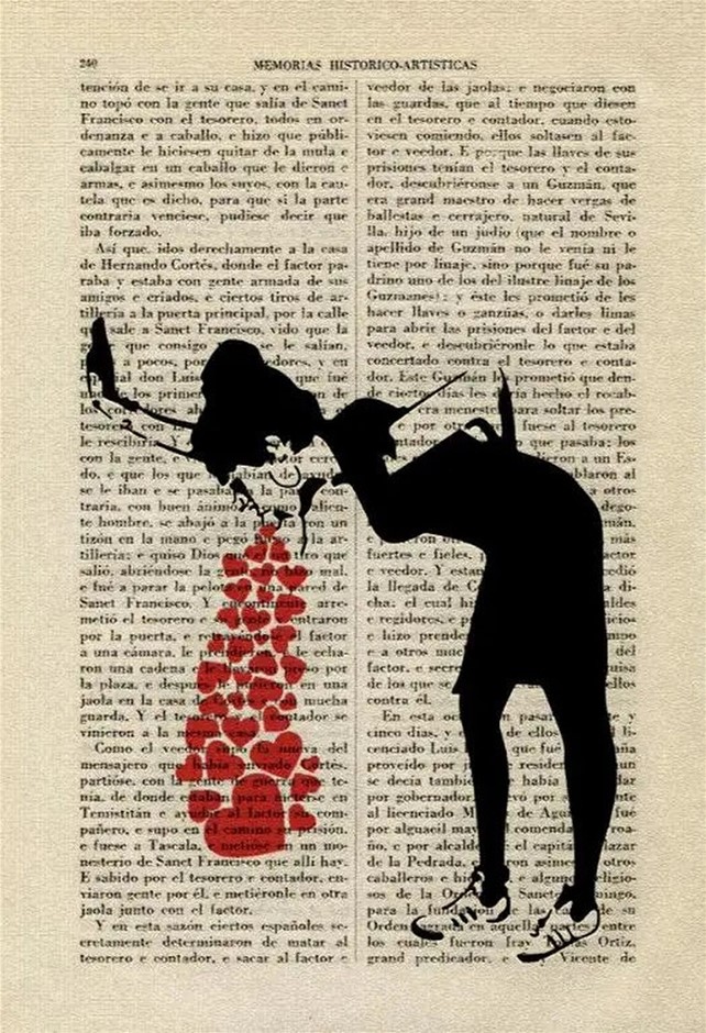 BANKSY STREET ART" (after) Love Sick Girl" CANVAS PRINT