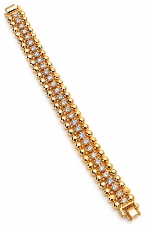 18k/Italy Stamped Yellow Gold Bonded  Bracelet -18.5cm