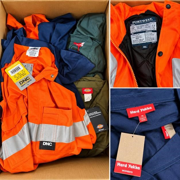 8 x WORKWEAR consists of DNC, Hard Yakka, Dickies and Portwest
