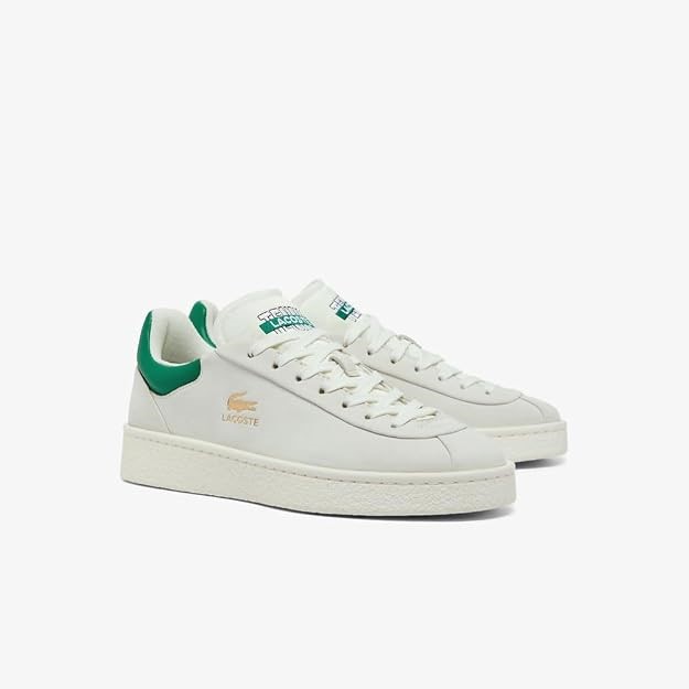 Lacoste Women's Baseshot Premium 224 2 SFA Sneaker, Off White/Green, 7 US