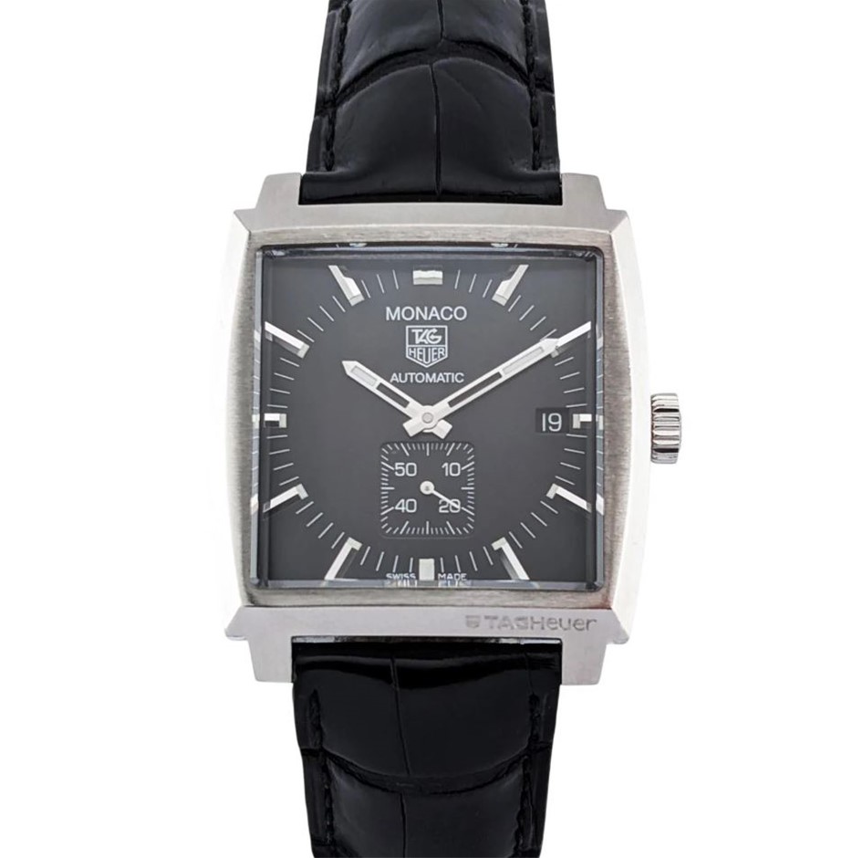 TAG HEUER MONACO CALIBRE 6 AUTOMATIC 37MM STAINLESS STEEL BXO COA