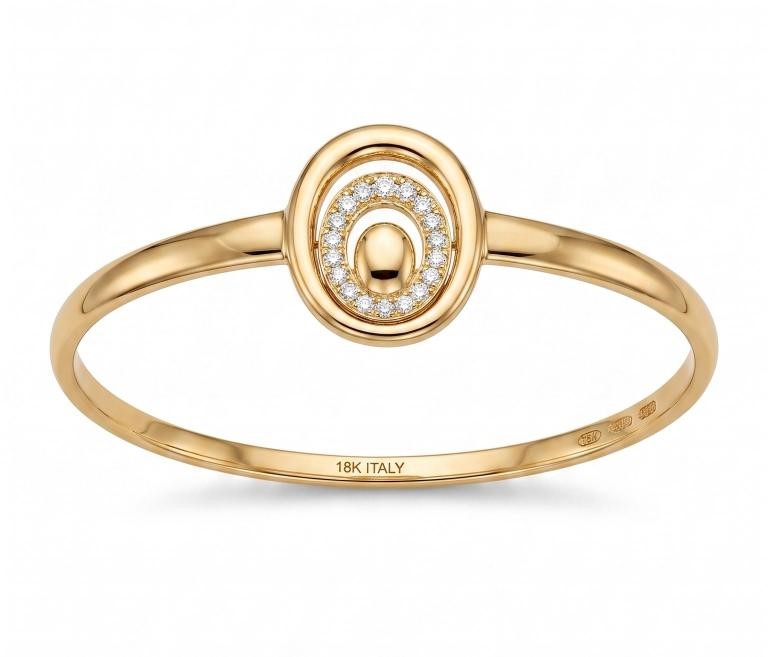 18K/Italy Gold Bonded Bangle -(stamped 18K/Italy)-Warranty Quality
