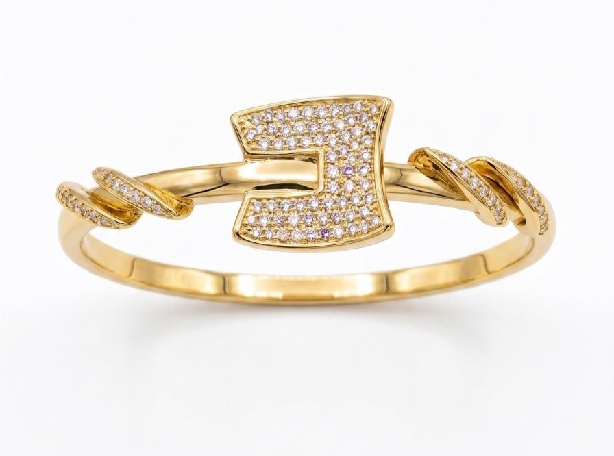 18K/Italy Gold Bonded Bangle -(stamped 18K/Italy)-Warranty Quality