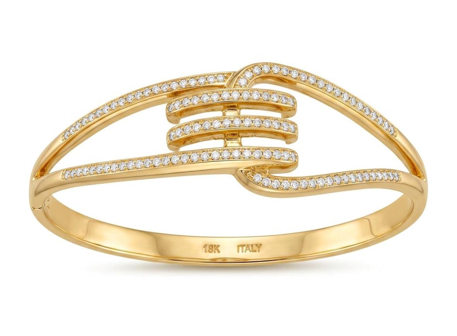 18K/Italy Gold Bonded Bangle -(stamped 18K/Italy)-Warranty Quality