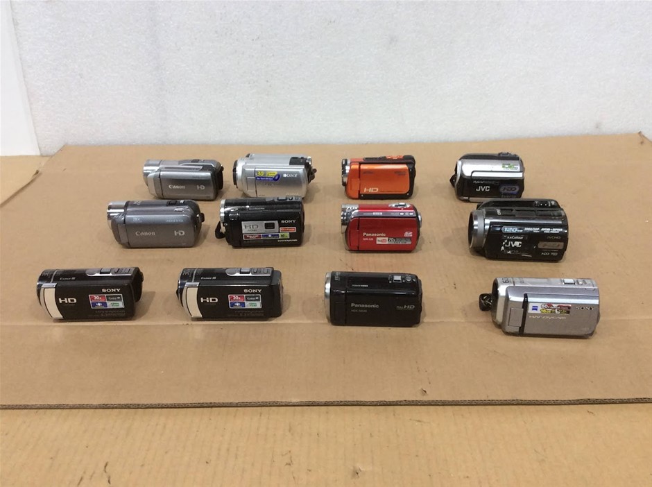 Mixed Brand Digital Camcorders (Lot of 12)