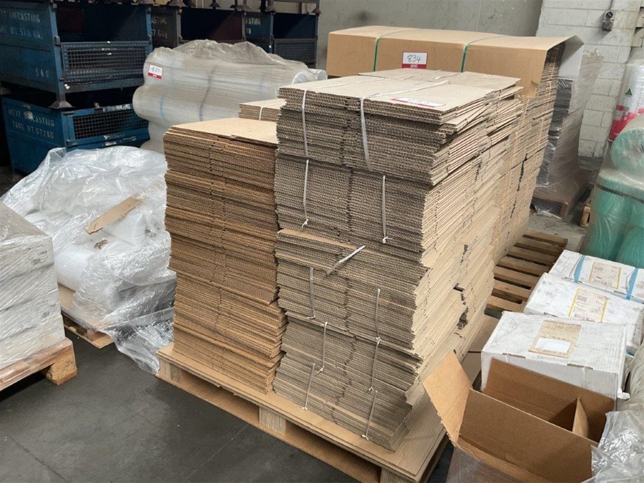 Pallet of Flat-Packed Cardboard Cartons