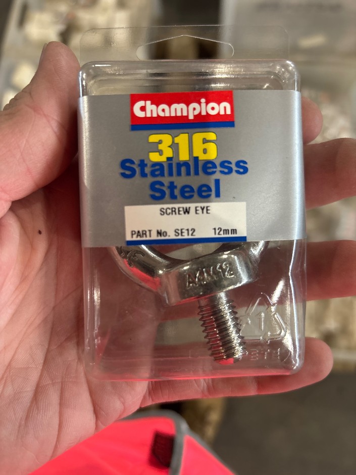 Quantity Of Champion Screw Eyes, x2 Tubs
