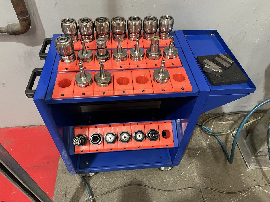 Tool Holder Trolley with Assorted BT40 Tool Holders