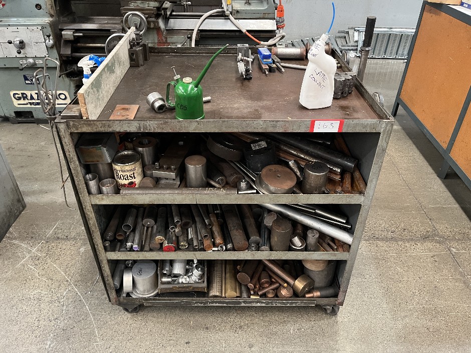 <p>Mobile Steel Trolley with Large Qty of Steel Items and Copper</p>