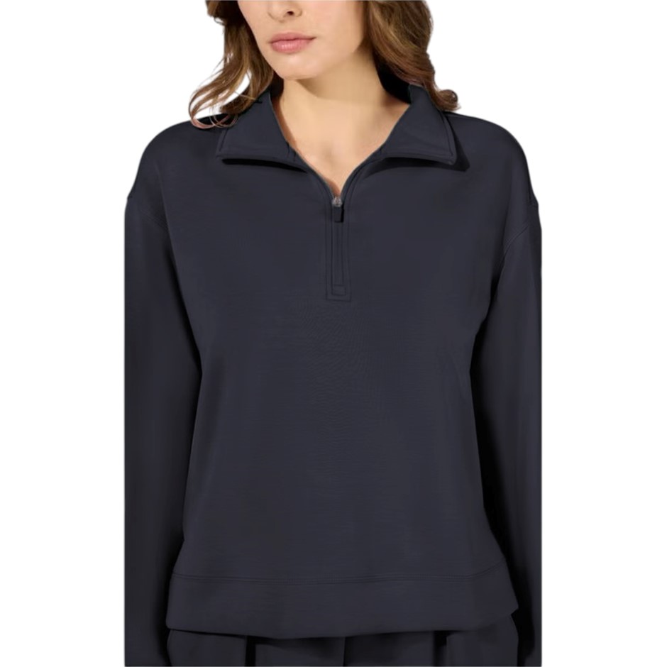 REFLEX Women's Scuba Half Zip Top, Size L, Navy.