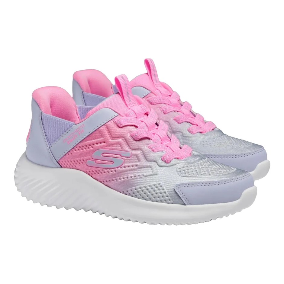 SKECHERS Kids' Swift Fit Shoes, Size US12 / EU28.5, Pink/Lavender (PKLV), 1