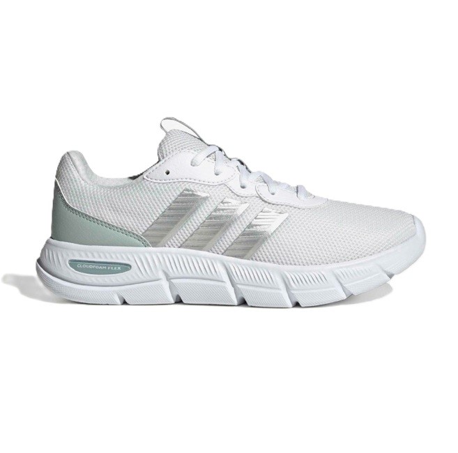 ADIDAS Cloudfoam Flex - Laces Shoes, Size US10, White/Silver/Green, JS4891.