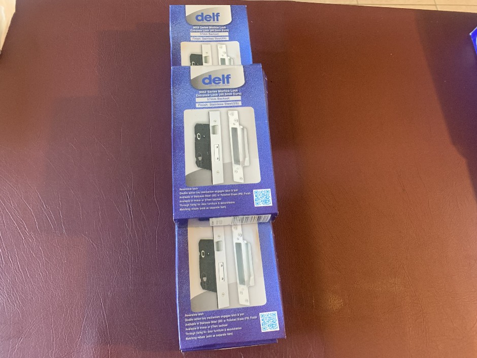 5 x Delf Entrance Locks, Stainless Steel (Unused)