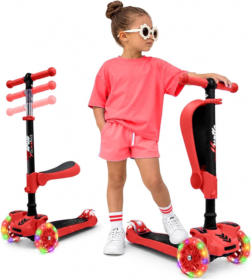 HURTLE  3-Wheeled Scooter for Kids - Wheel LED Lights
