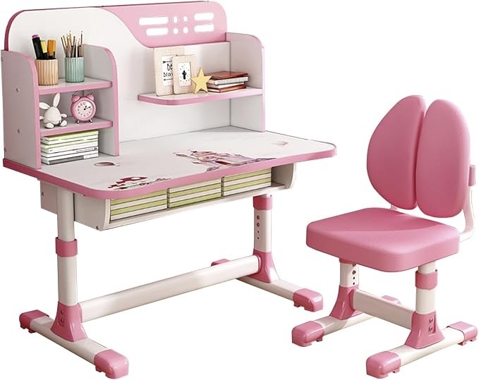 CUTEAM Small Desk, Standing Desk, Desk Chair Set, Height Adjustable Childre