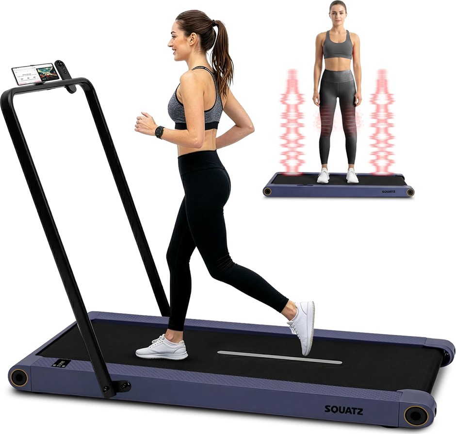 SQUATZ 2-in-1 Walking Pad Treadmill with Vibration Plate, Under Desk Treadm