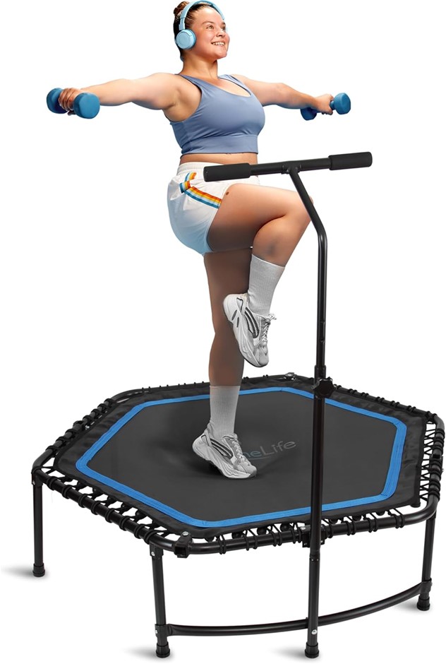 SERENELIFE 48" Mini Trampoline Rebounder, Portable and Foldable Fitness Tra