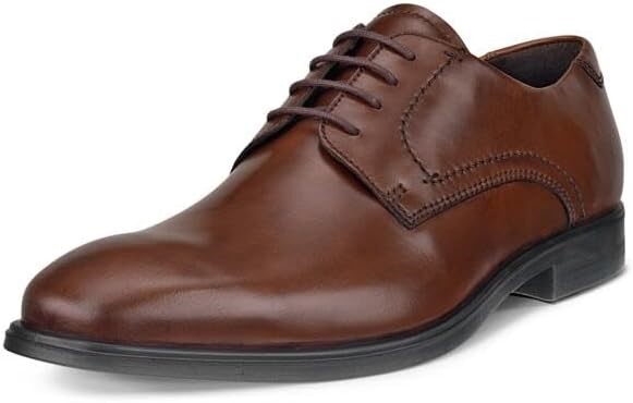 ECCO Men's Melbourne Tie Derby Leather Shoe, EU44/US10-10.5, Mink, 621634.