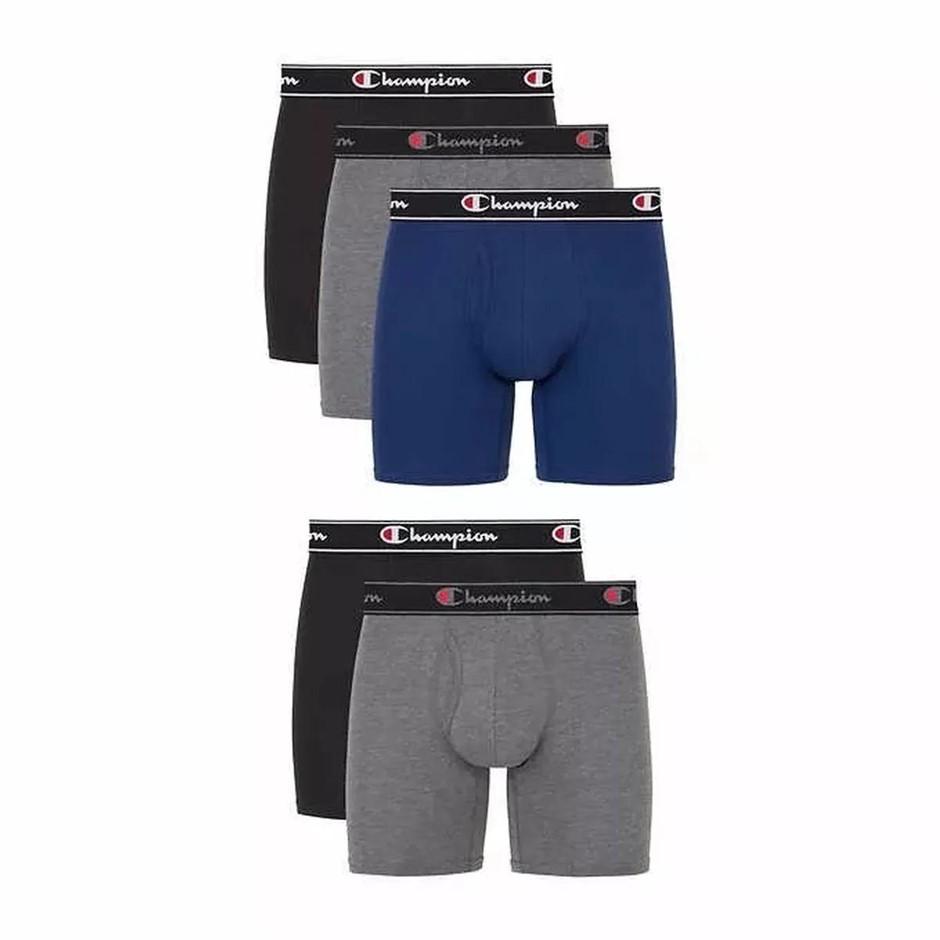 5-Pack CHAMPION Men's Boxer Briefs, Size XL (40"-42"), Everyday Fit | All D
