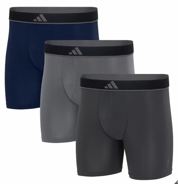 3-Pack ADIDAS Men's Active Micro Flex Boxer Briefs, Size M, Carbon/Grey Fou