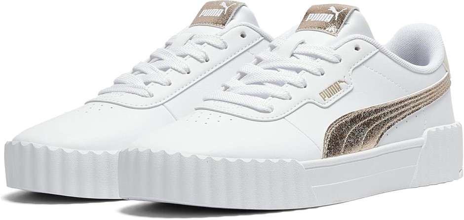 PUMA Women's Carina 3.0 Sneaker, US10/UK7.5/EU41, PUMA Gold/PUMA White, 404