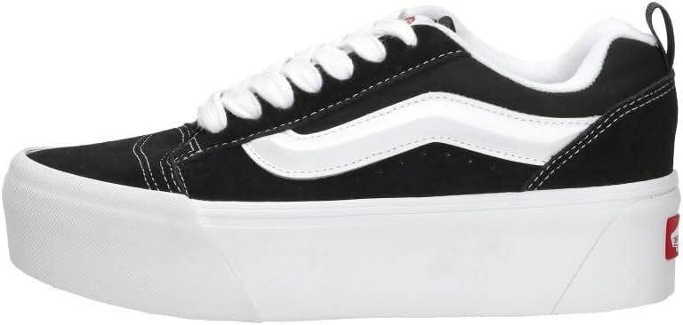 VANS Unisex Adult's Knu Stack Sneaker, USM9W10.5, Black/True White, VN00CP6