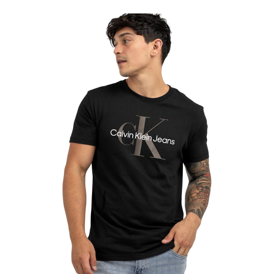 CALVIN KLEIN Men's Tee, Size L, 100% Cotton, Black (UB1), 40DC813. Buyers