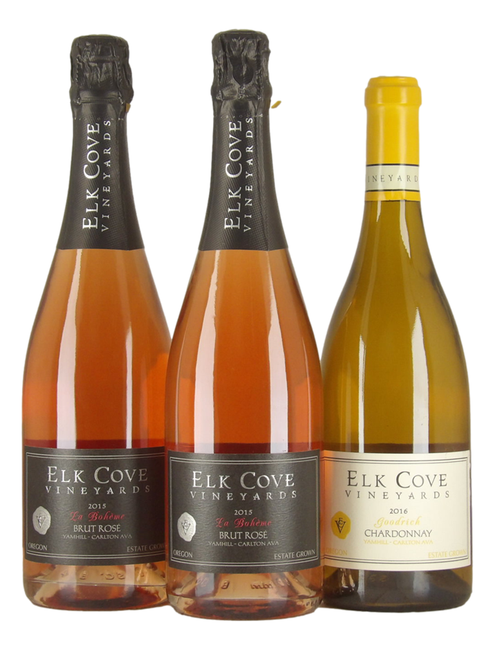 Mixed Elk Cove Wine Pack (3x 750mL), Oregon.