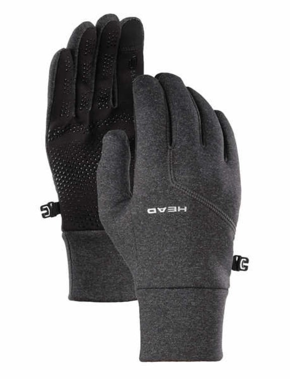 HEAD Men's Ultrafit Touchscreen Running Gloves, Size XS, Graphite Heather.