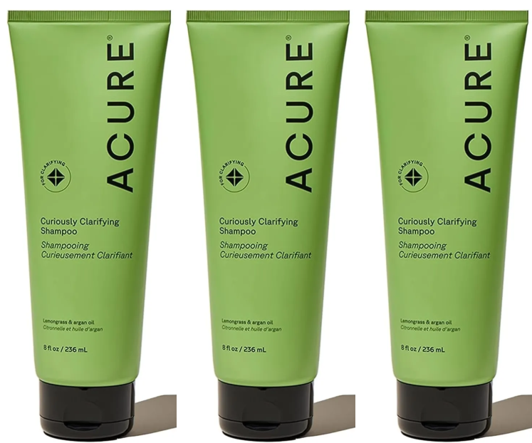 3 x ACURE Clarifying Lemongrass Shampoo, 236ml.