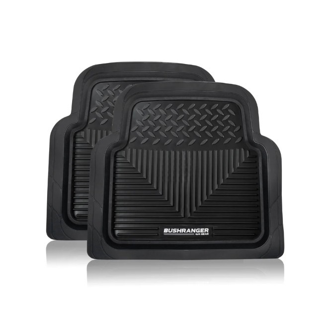 BUSHRANGER 91X02B Mud Tamer Rear Floor Mat, Set Of 2, Designed With 20mm De