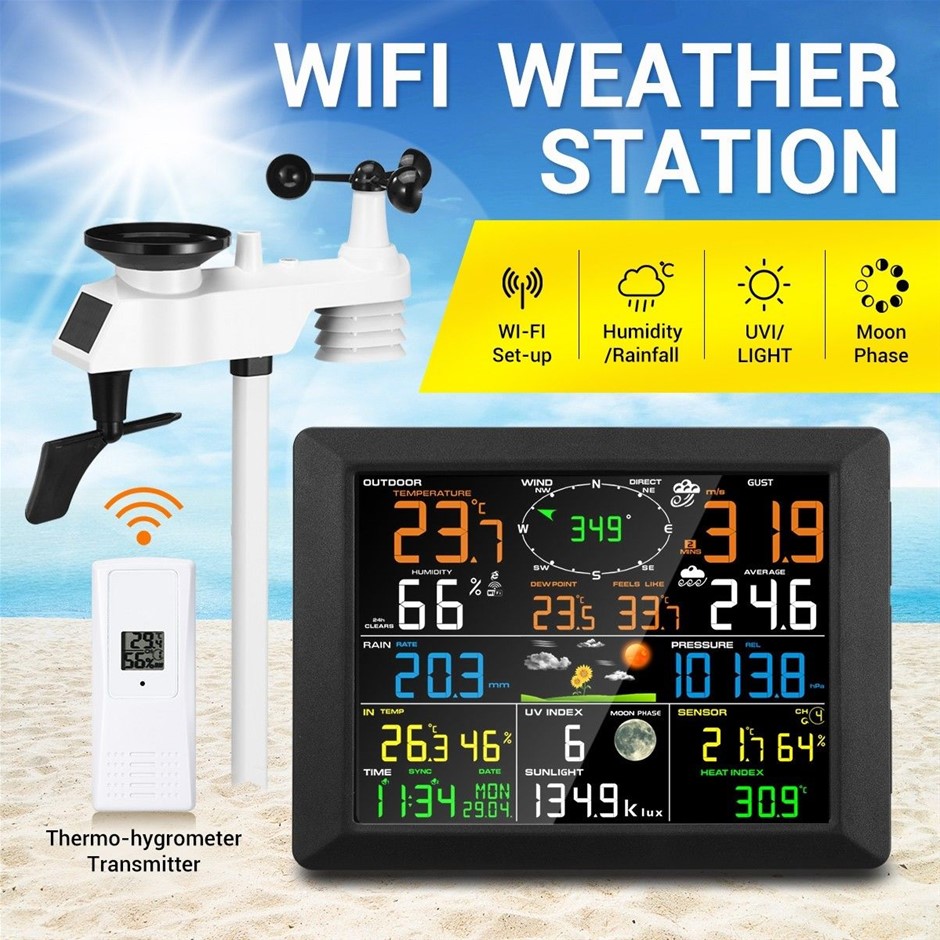 WiFi Solar Weather Station with UV, Wind, Temperature & Humidity