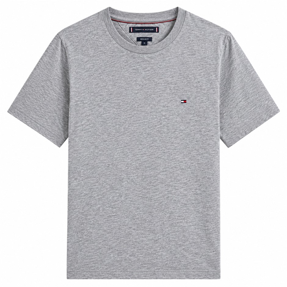 Tommy Hilfiger Men's Essential Regular Fit Solid Tee, Medium Grey Heather,