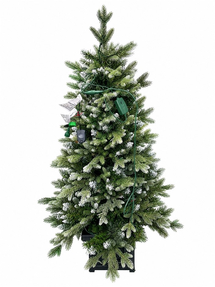 Artificial Frosted Christmas Tree with Decorative Black Planter NB: sold as