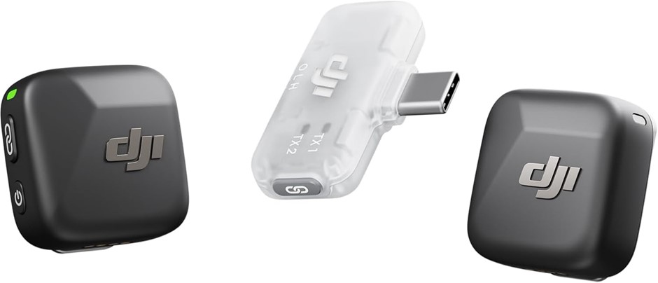 DJI Mic Mini (2 TX + 1 Mobile RX), Wireless Lavalier Microphone.NB: Not In