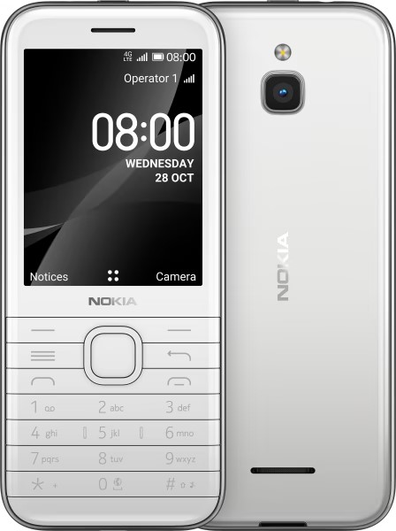 NOKIA 8000 4G Smartphone, 4GB, White