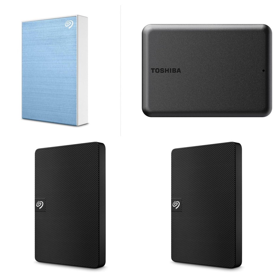 4 x External Hard Drive. RRP -$500. 1 x SEAGATE One Touch Portable HDD 4TB.