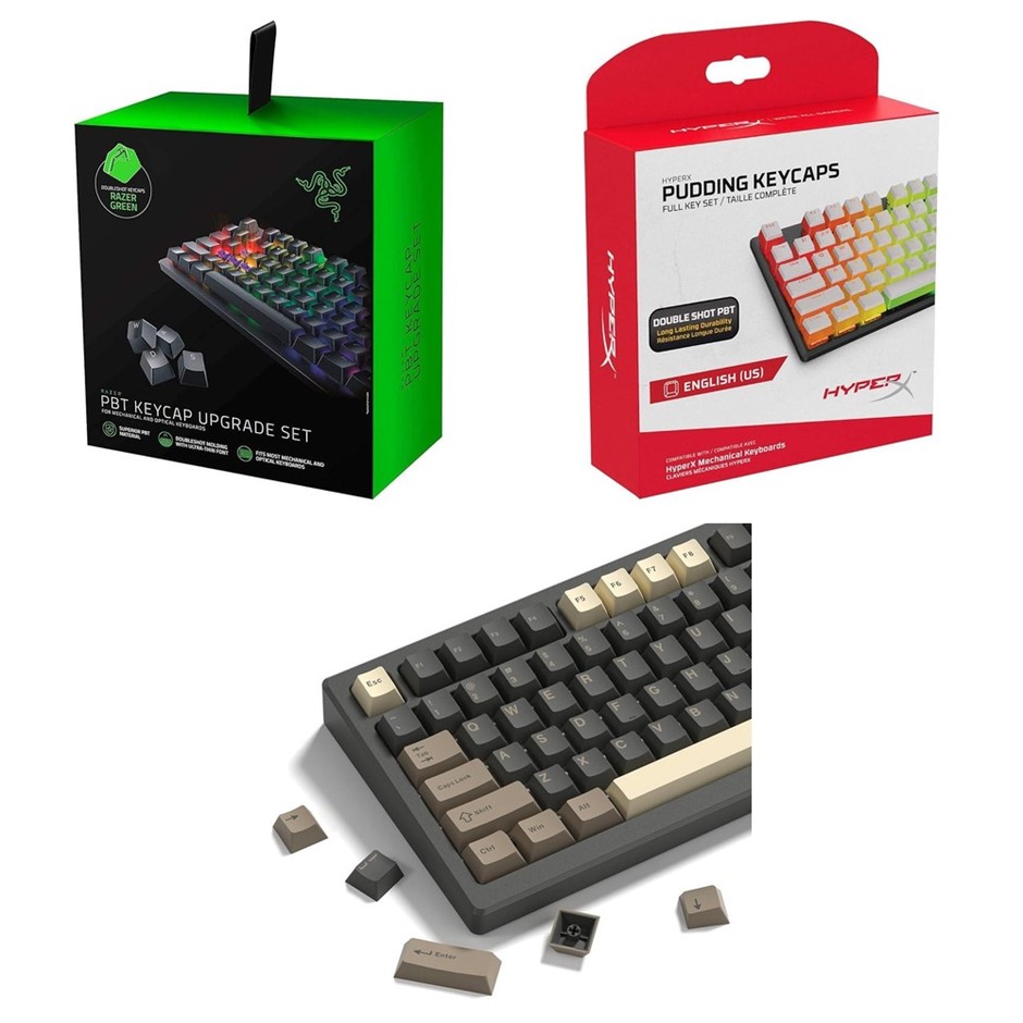 3 x Keycap Set. RRP -$150. 1 x RAZER PBT Keycap Upgrade Set, Razer Green. 1
