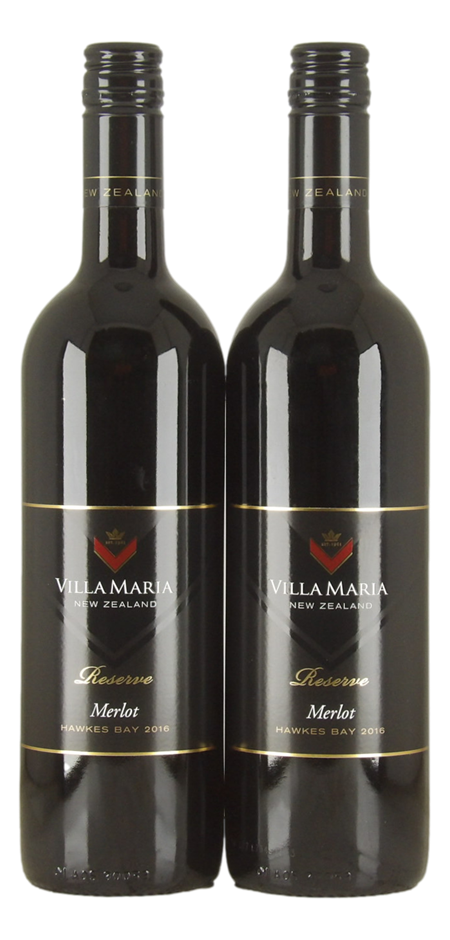 Villa Maria Reserve Merlot 2016 (2x 750mL), Hawke's Bay