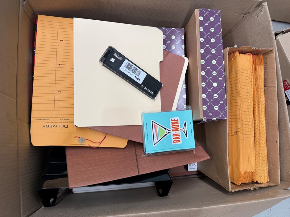 Assorted Box of Office Supplies.  NB: Items may not be in original packagin